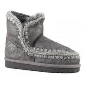 Mou X Free People 5 Boots Low Bootie Slipper Metallic Sheepskin Shearling Womens